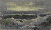 William Trost Richards A Rough Surf oil painting on canvas